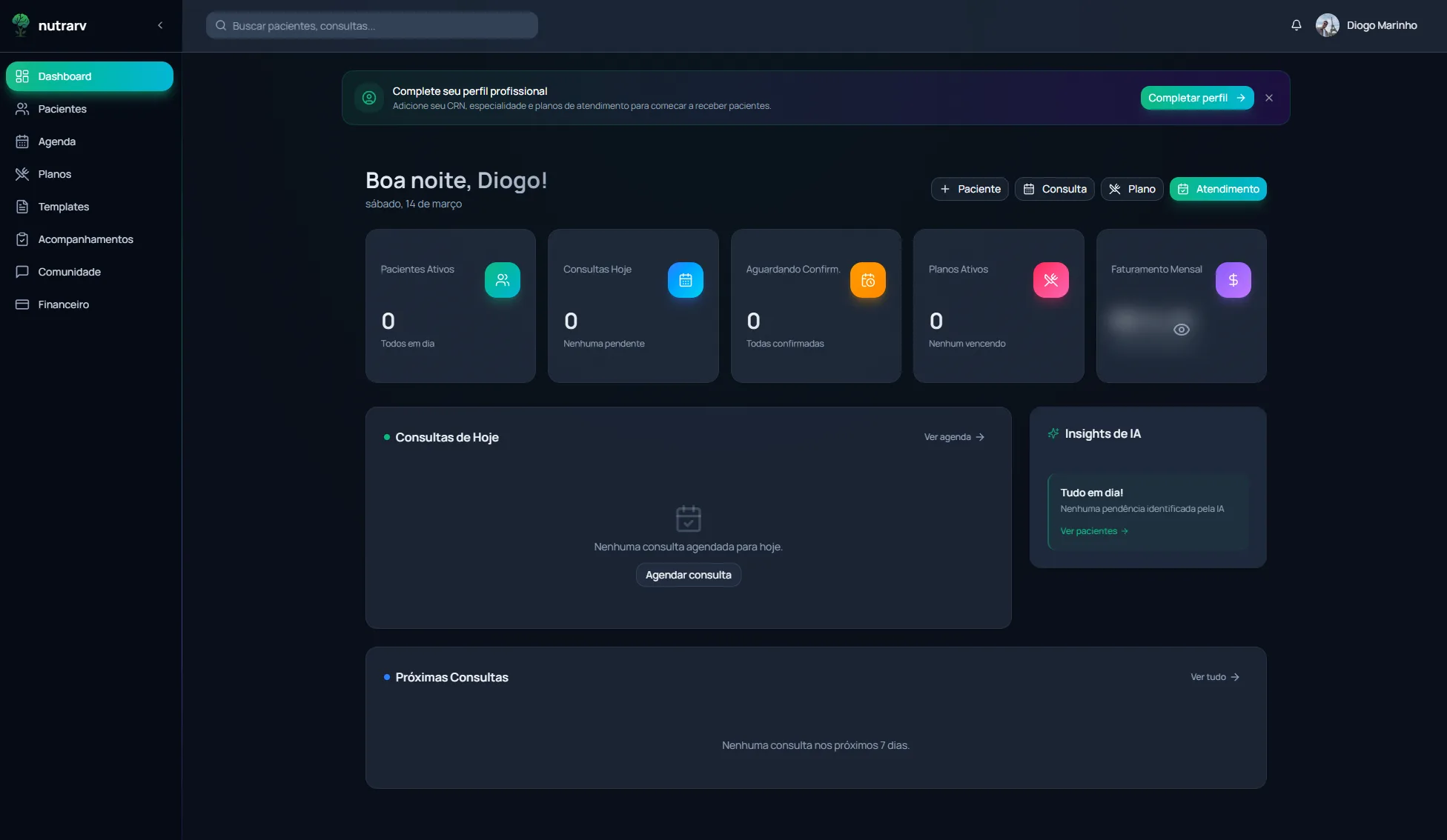 Dashboard do Nutrarv